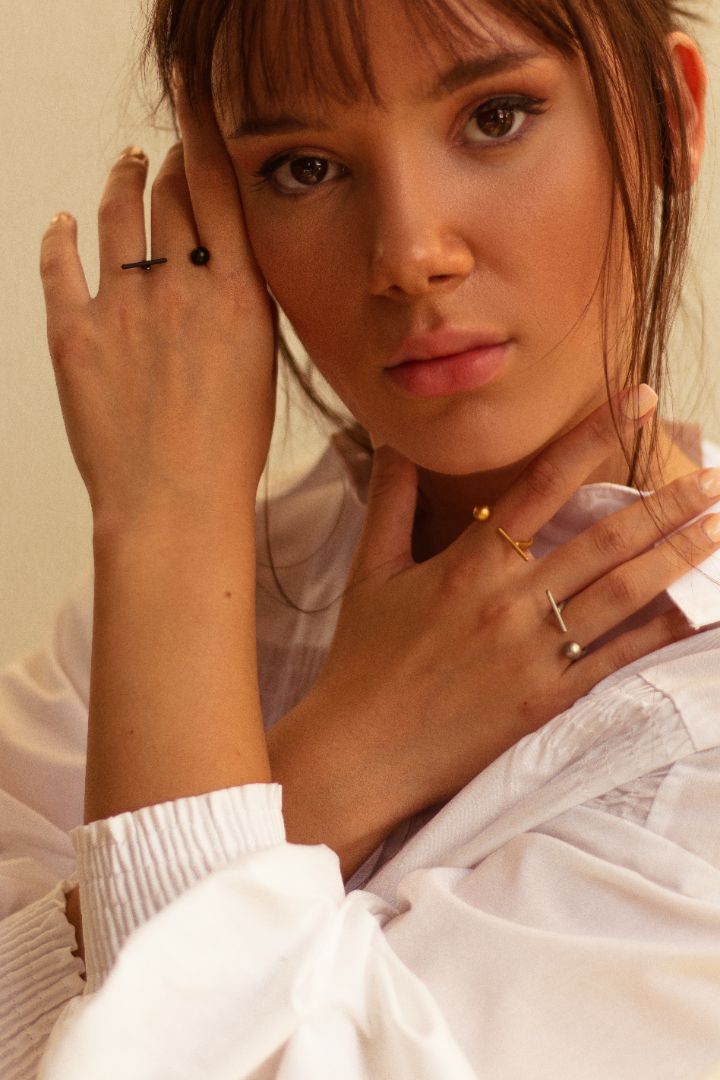 women's ring elegant ring gold ring silver ring black rhodium ring valentines gift Engagement ring