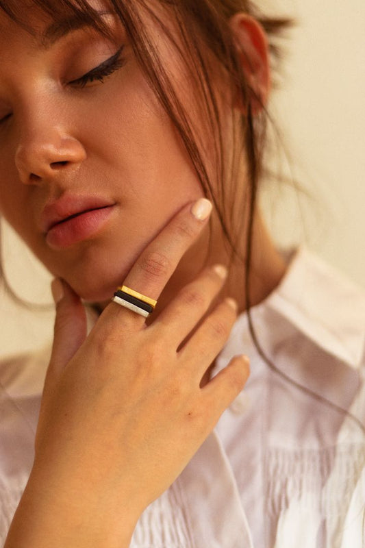 women's ring elegant ring gold ring silver ring black rhodium ring valentines gift Engagement ring