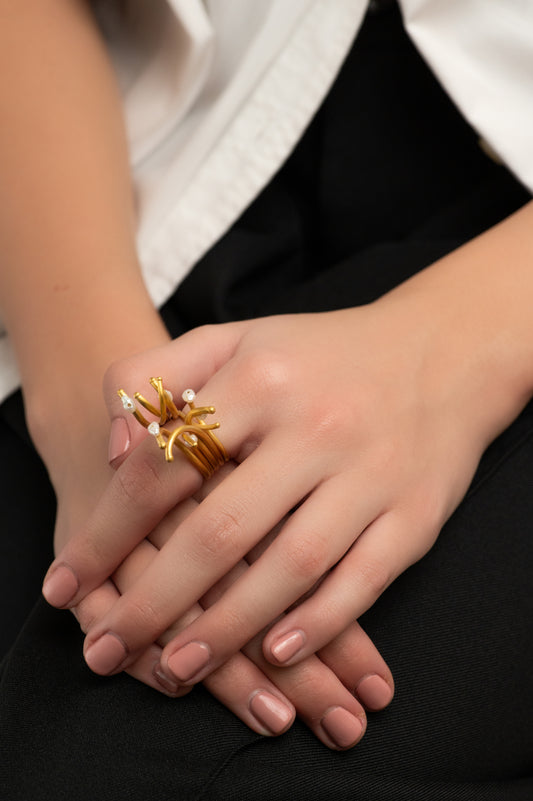 women's ring elegant ring gold ring silver ring black rhodium ring valentines gift Engagement ring