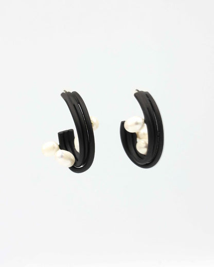 Pearl-Adorned Hoop Earrings