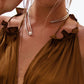 Modern Curve Necklace with Classic Touch Of Pearl