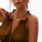 Modern Curve Necklace with Classic Touch Of Pearl
